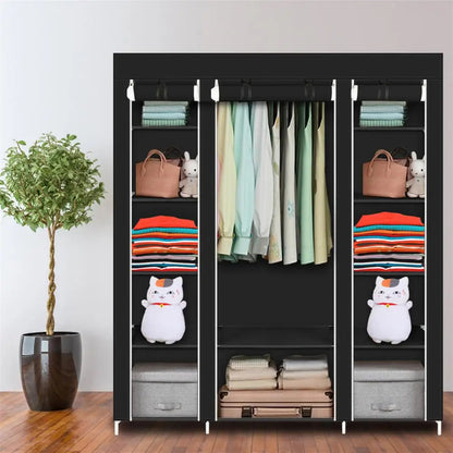 Portable 69 Inch Non-Woven Wardrobe