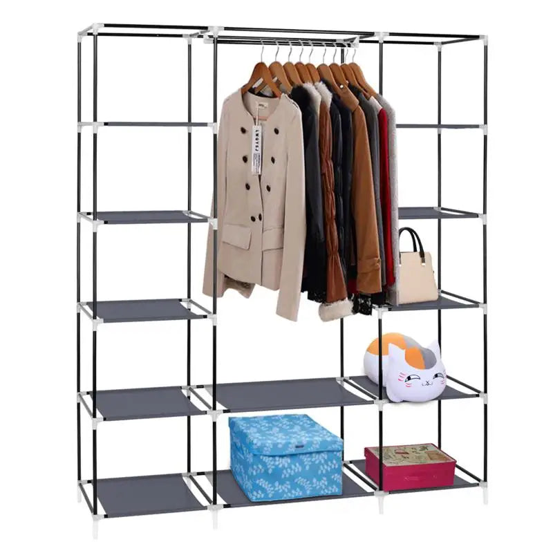 Portable 69 Inch Non-Woven Wardrobe