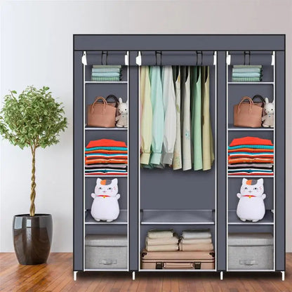 Portable 69 Inch Non-Woven Wardrobe