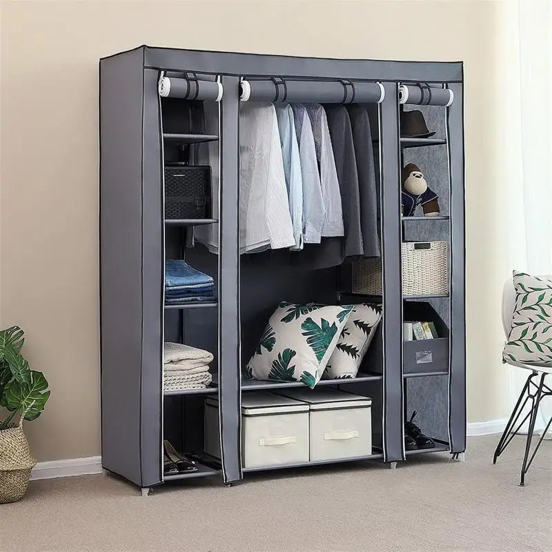 Portable 69 Inch Non-Woven Wardrobe