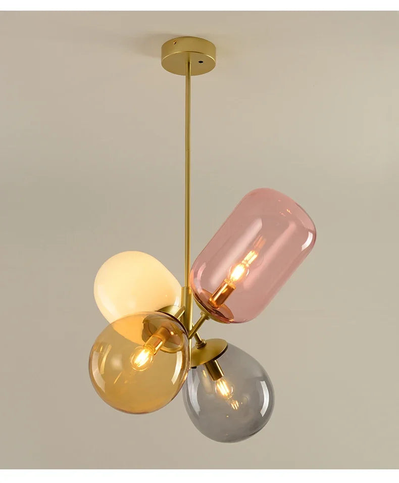 Post-modern Stained Glass Pendant Light