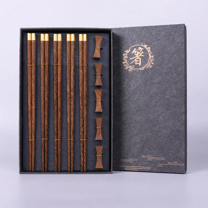 Premium Red Sandalwood Chopsticks Set