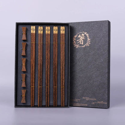 Premium Red Sandalwood Chopsticks Set