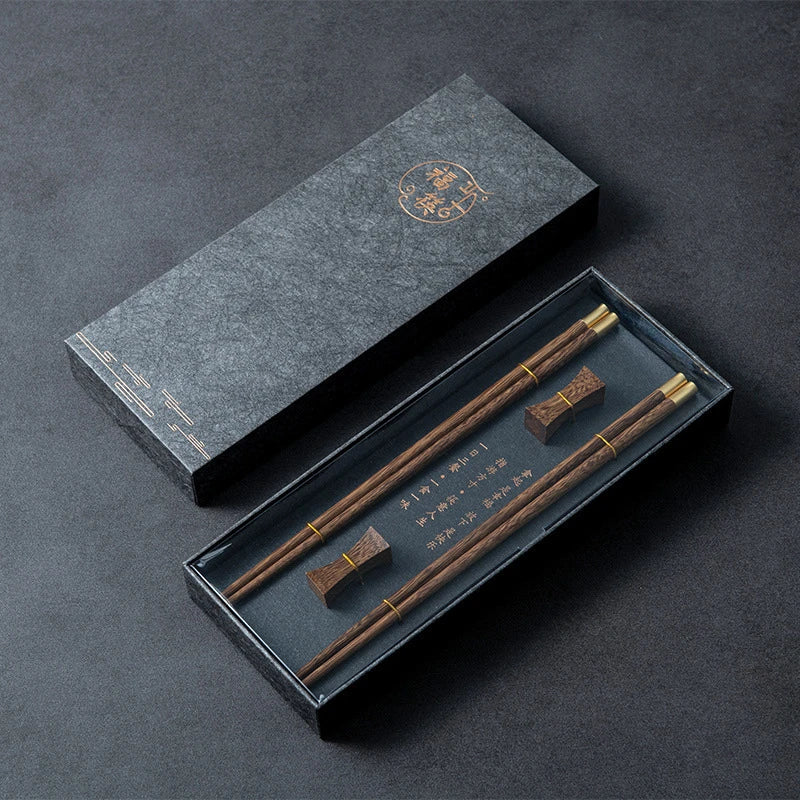 Premium Red Sandalwood Chopsticks Set