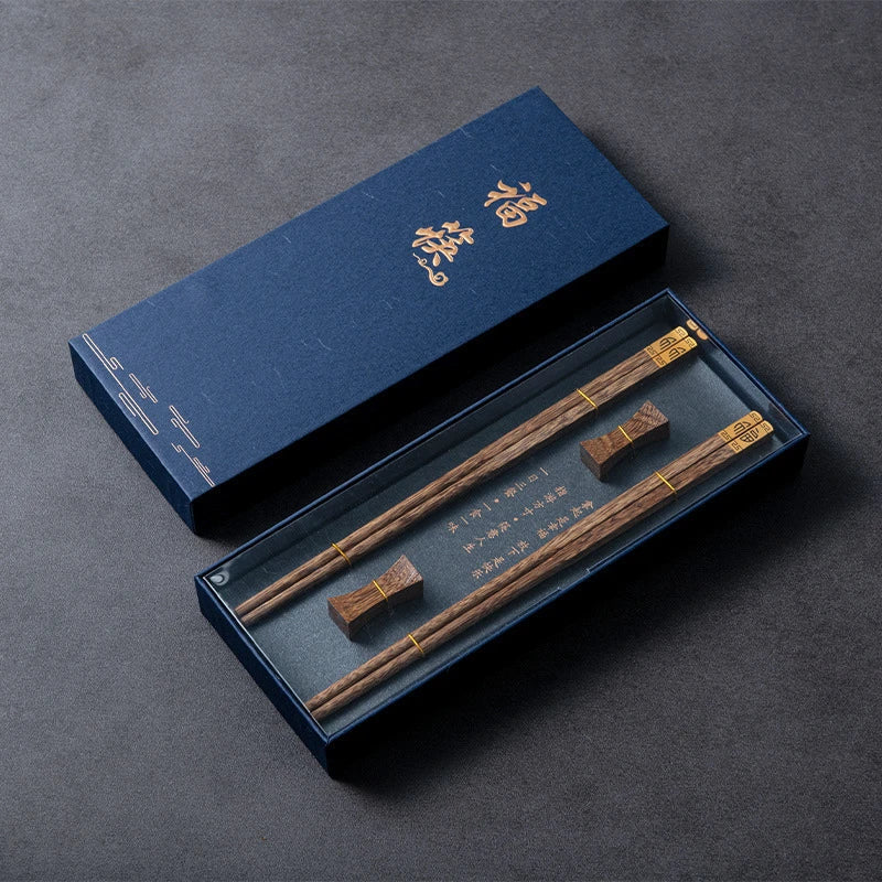 Premium Red Sandalwood Chopsticks Set