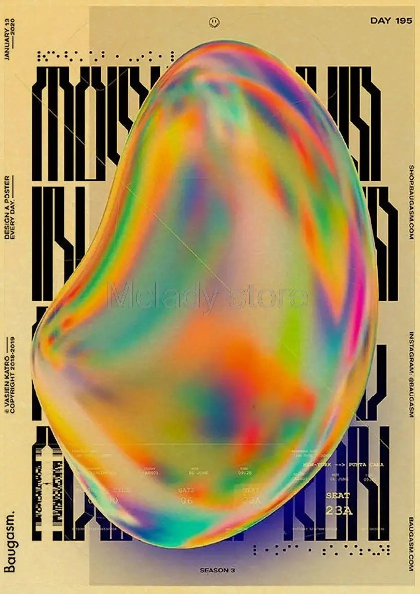 Psychedelic Retro Art Poster 24"x36"