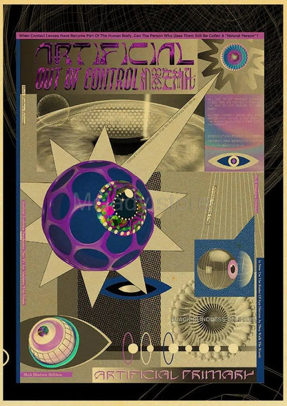 Psychedelic Retro Art Poster 24"x36"