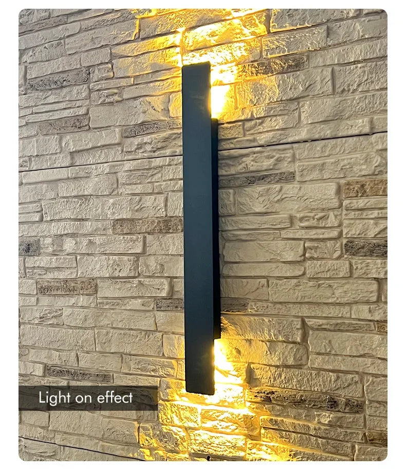 Pumous Black LED Outdoor Wall Lamp