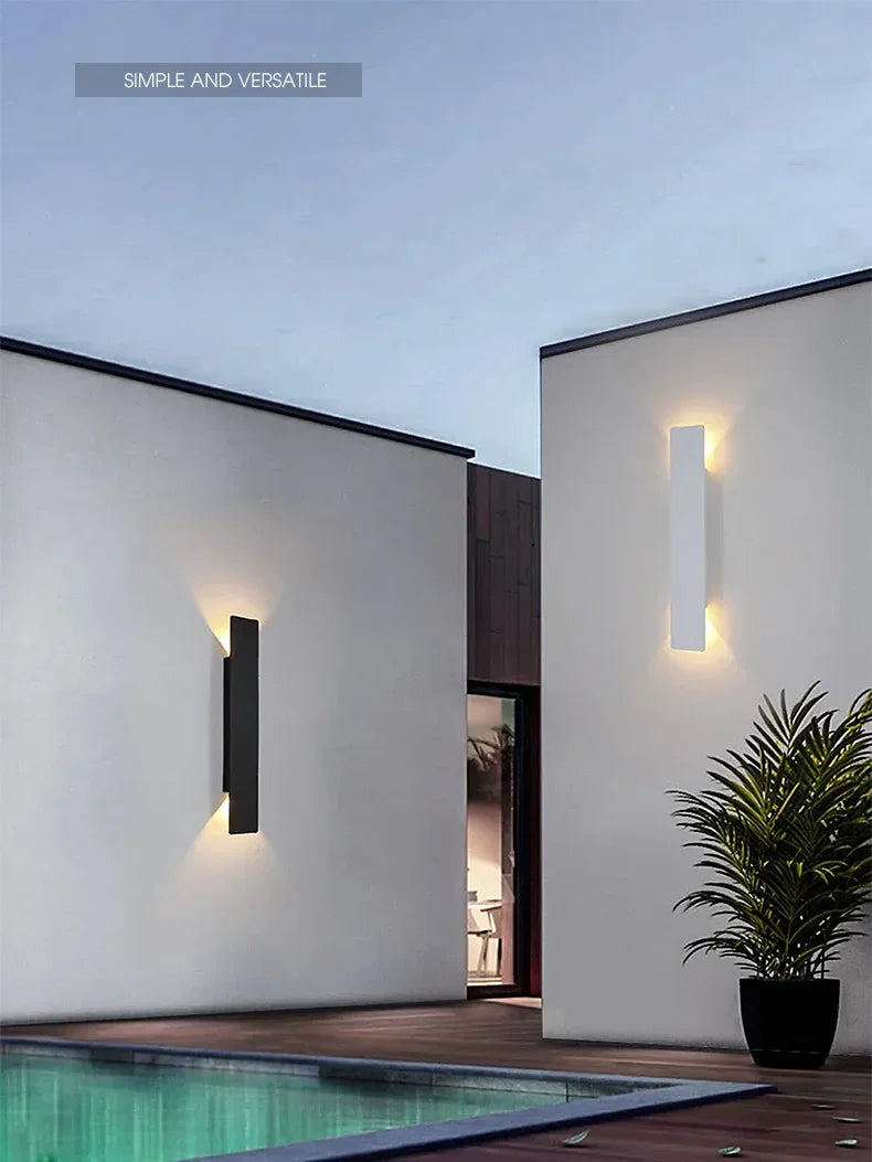 Pumous Black LED Outdoor Wall Lamp