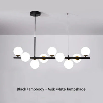 QIRUIMEI 9-Head Black Pendant Lamp