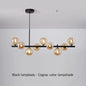 QIRUIMEI 9-Head Black Pendant Lamp