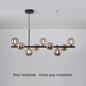 QIRUIMEI 9-Head Black Pendant Lamp