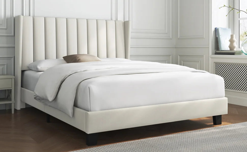 Queen Upholstered Platform Bed with Storage