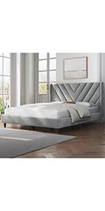 Queen Upholstered Platform Bed with Storage