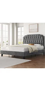 Queen Upholstered Platform Bed with Storage