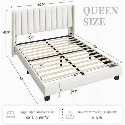 Queen Upholstered Platform Bed with Storage