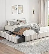 Queen Upholstered Platform Bed with Storage