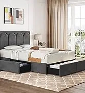 Queen Upholstered Platform Bed with Storage