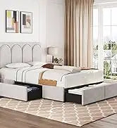 Queen Upholstered Platform Bed with Storage