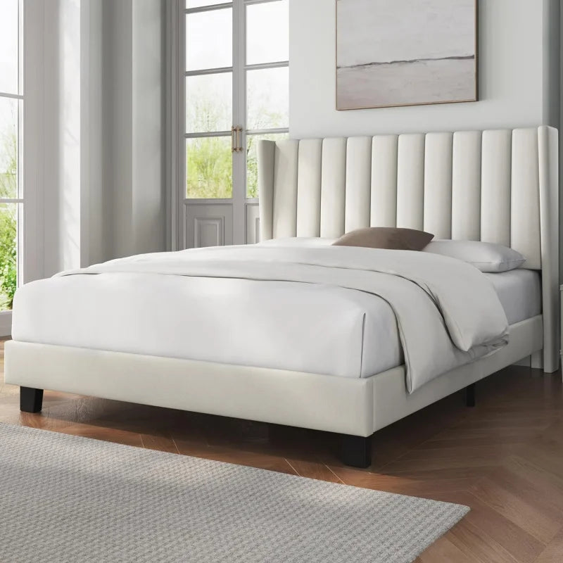 Queen Upholstered Platform Bed with Storage