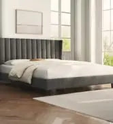 Queen Upholstered Platform Bed with Storage