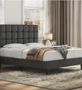 Queen Upholstered Platform Bed with Storage