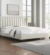 Queen Upholstered Platform Bed with Storage