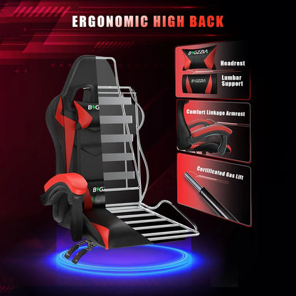 RGB LED Gaming Chair Ergonomic Leather