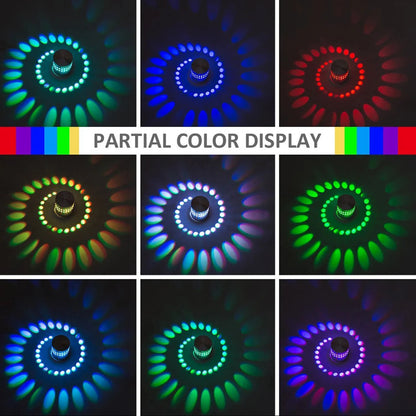 RGB Spiral Hole LED Wall Lamp