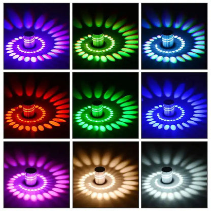 RGB Spiral Hole LED Wall Lamp