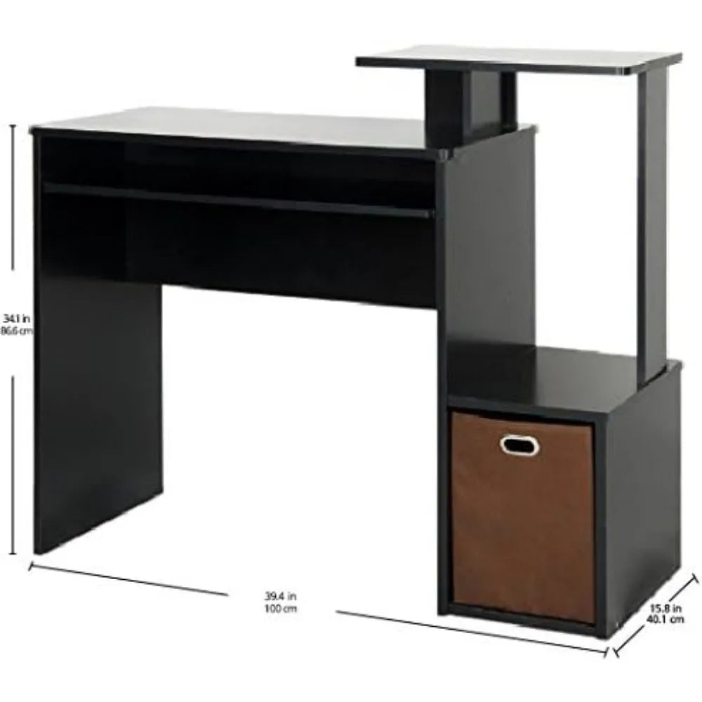 RUO WOOD Black/Brown Multipurpose Desk