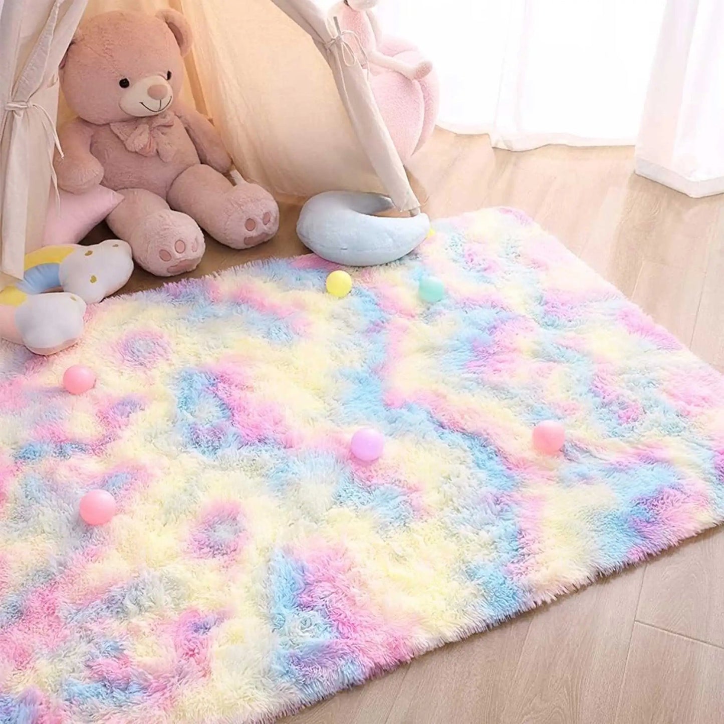 Rainbow Heart Kids Carpet Rug