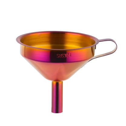 Rainbow Stainless Steel Funnel with Strainer