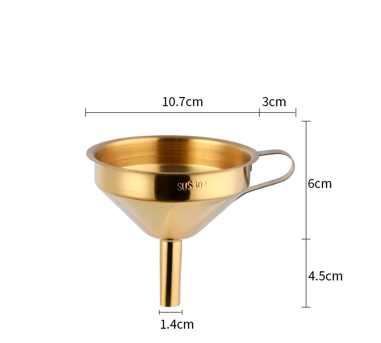 Rainbow Stainless Steel Funnel with Strainer