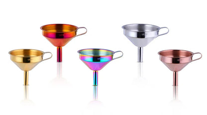 Rainbow Stainless Steel Funnel with Strainer