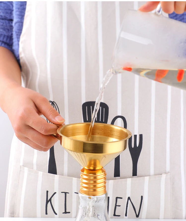 Rainbow Stainless Steel Funnel with Strainer