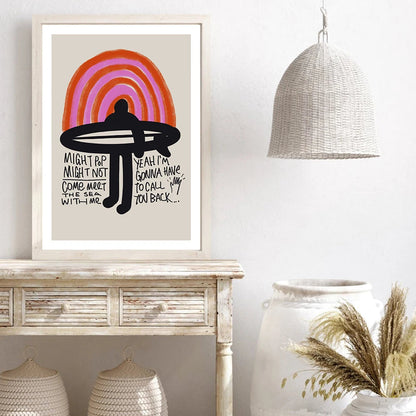 Rainbow Surfer Vintage Canvas Art