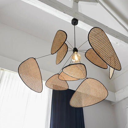 Rattan Bamboo Suspension Chandelier Lamp