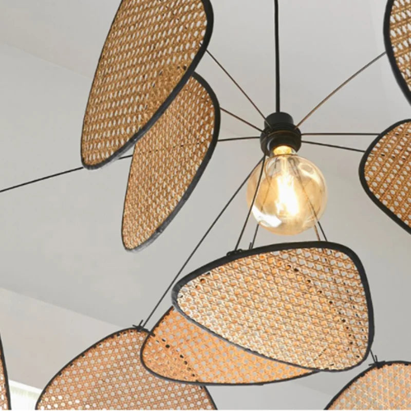 Rattan Bamboo Suspension Chandelier Lamp