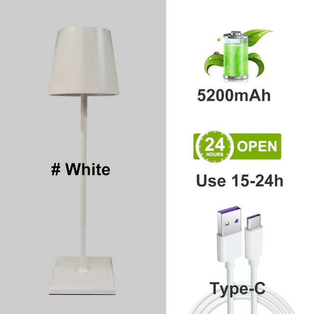 Rechargeable Aluminum Desk Lamp - 5200mAh