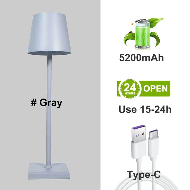 Rechargeable Aluminum Desk Lamp - 5200mAh