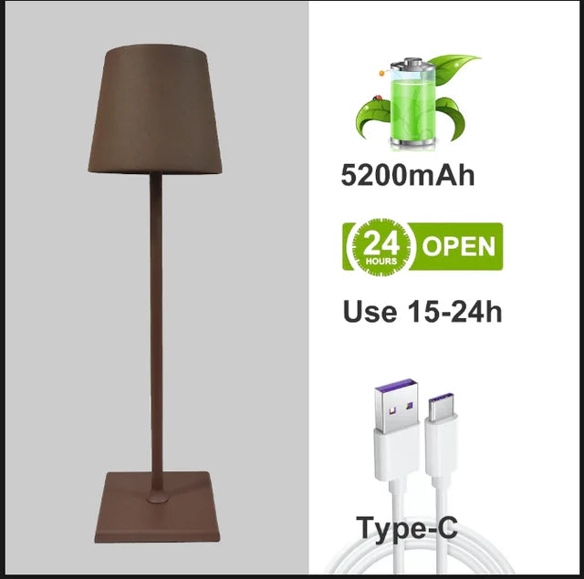 Rechargeable Aluminum Desk Lamp - 5200mAh