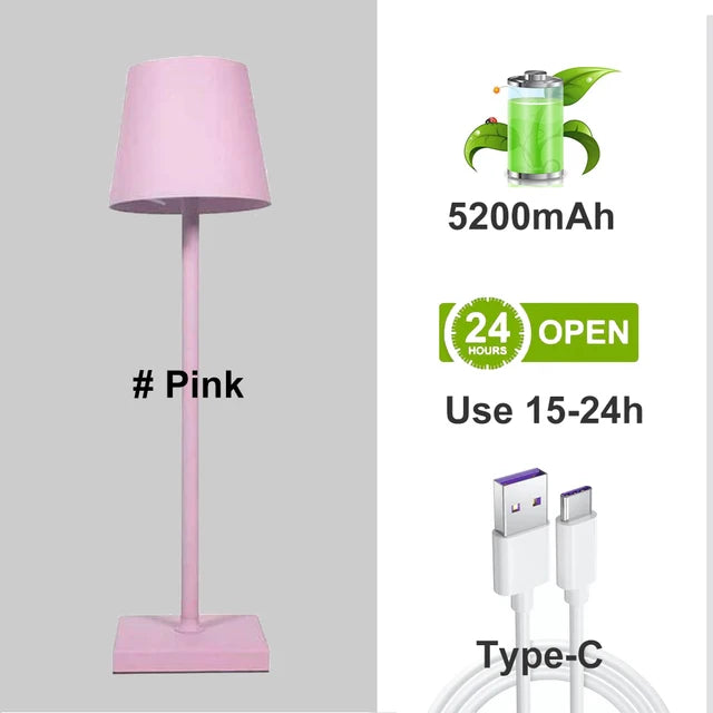 Rechargeable Aluminum Desk Lamp - 5200mAh