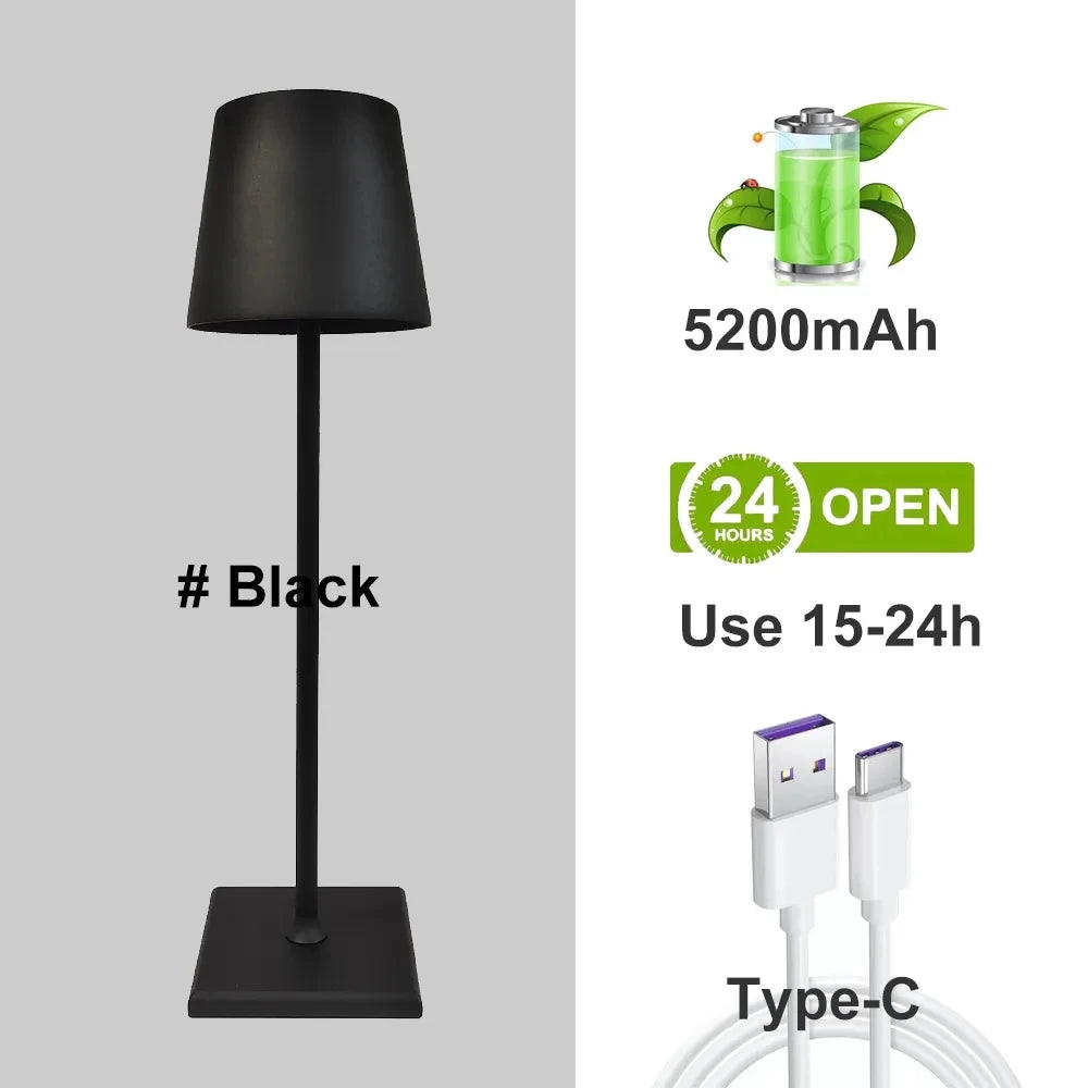 Rechargeable Aluminum Desk Lamp - 5200mAh