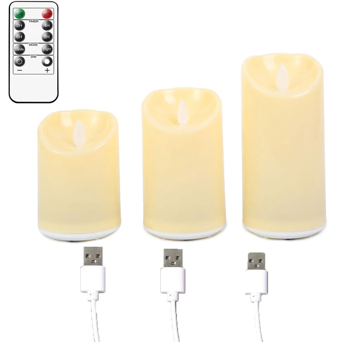 Rechargeable LED Moving Wick Candles