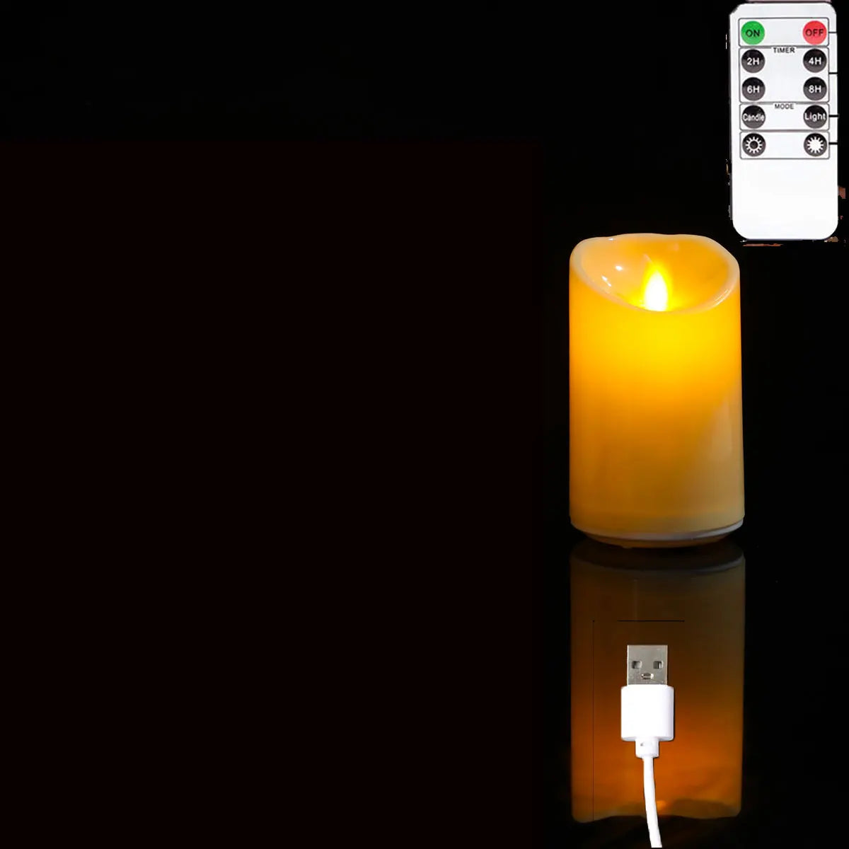 Rechargeable LED Moving Wick Candles