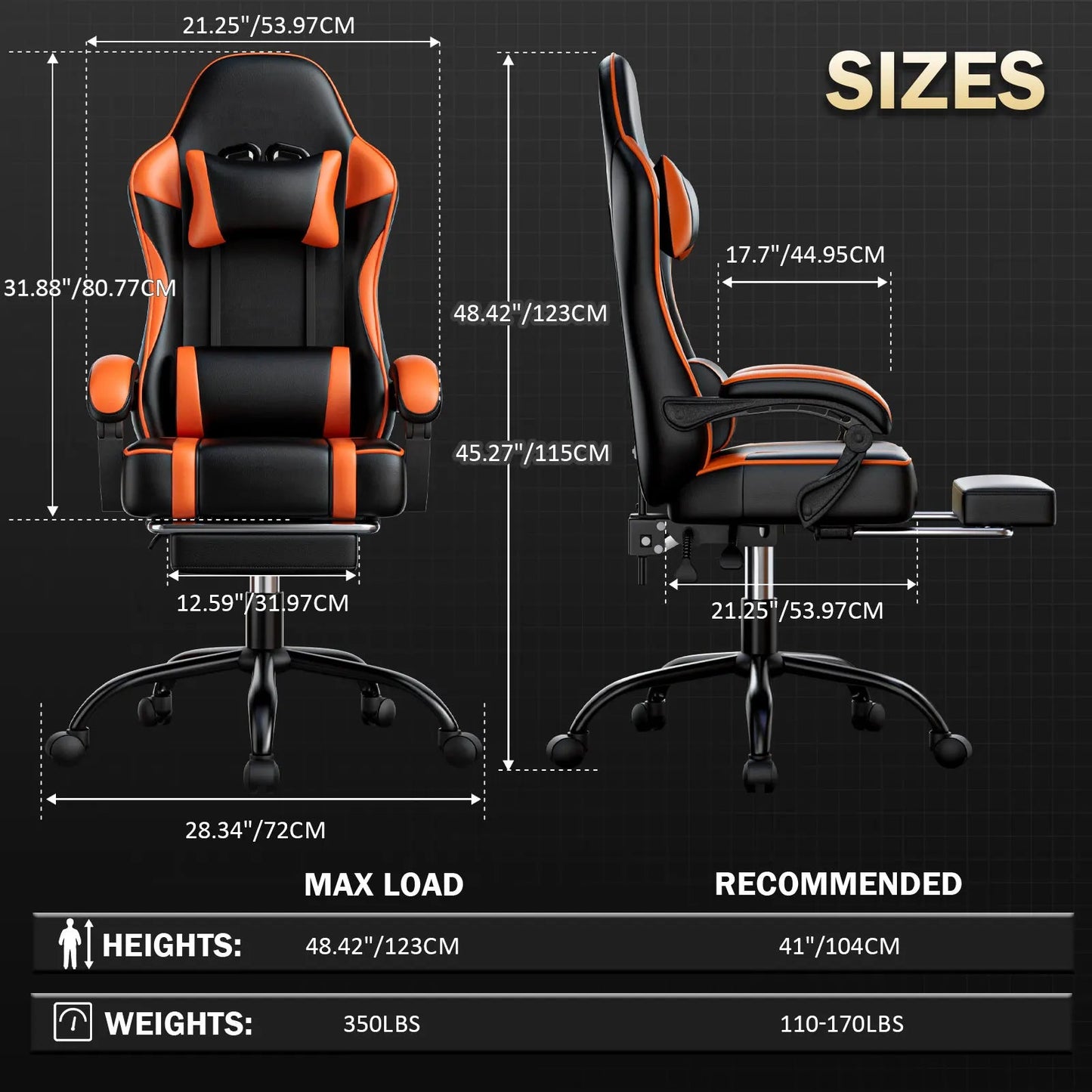 Reclining PU Leather Gaming Chair