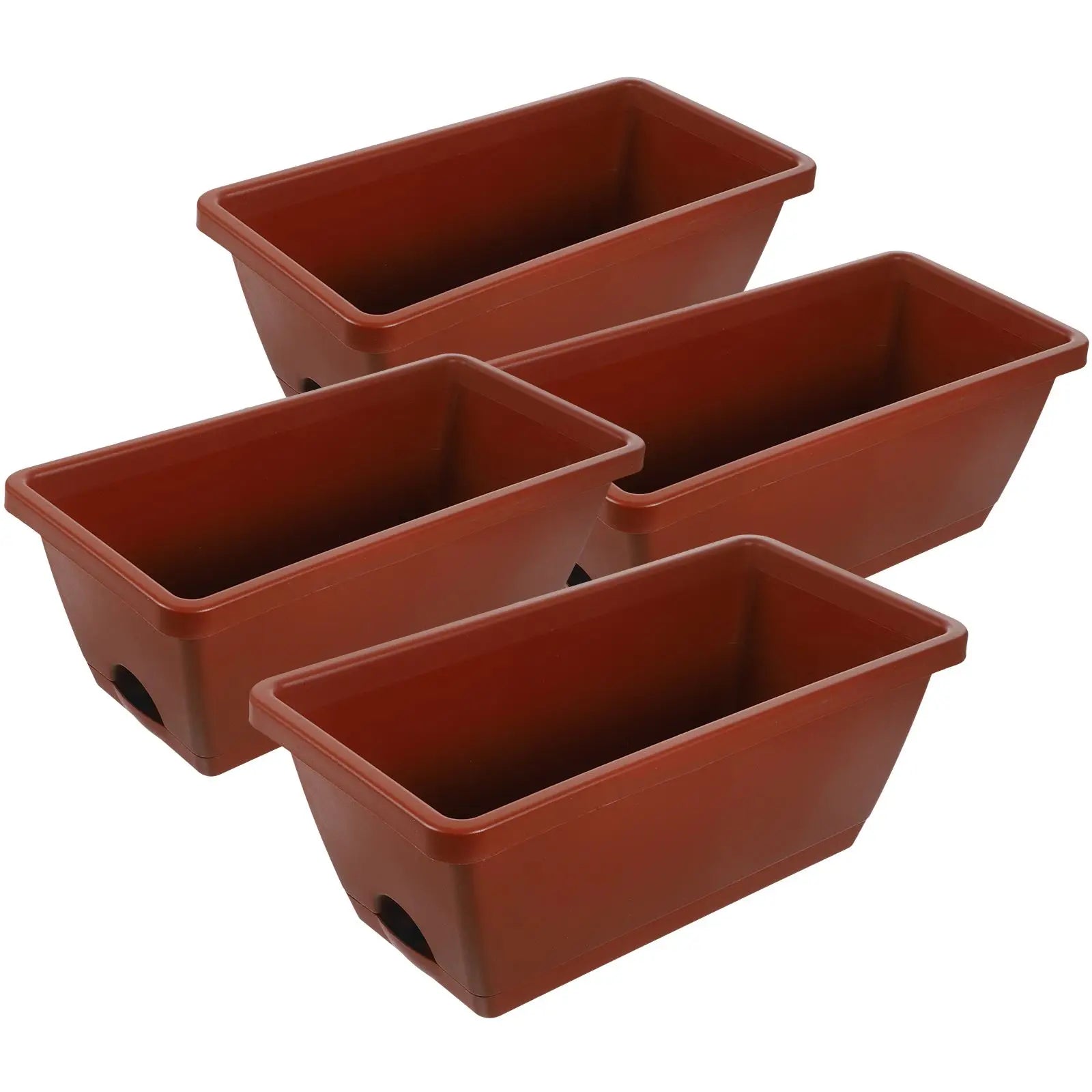 Rectangular Plastic Flower Pots Set