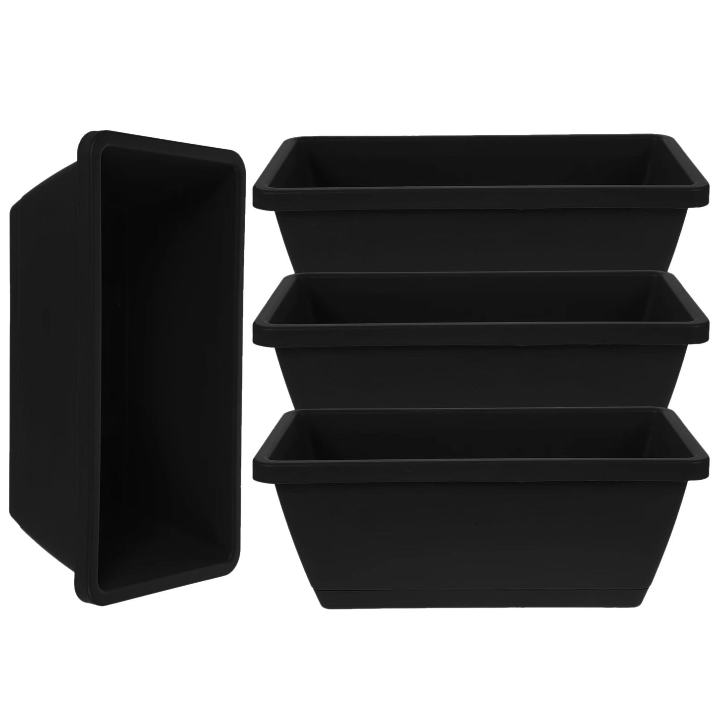 Rectangular Plastic Flower Pots Set