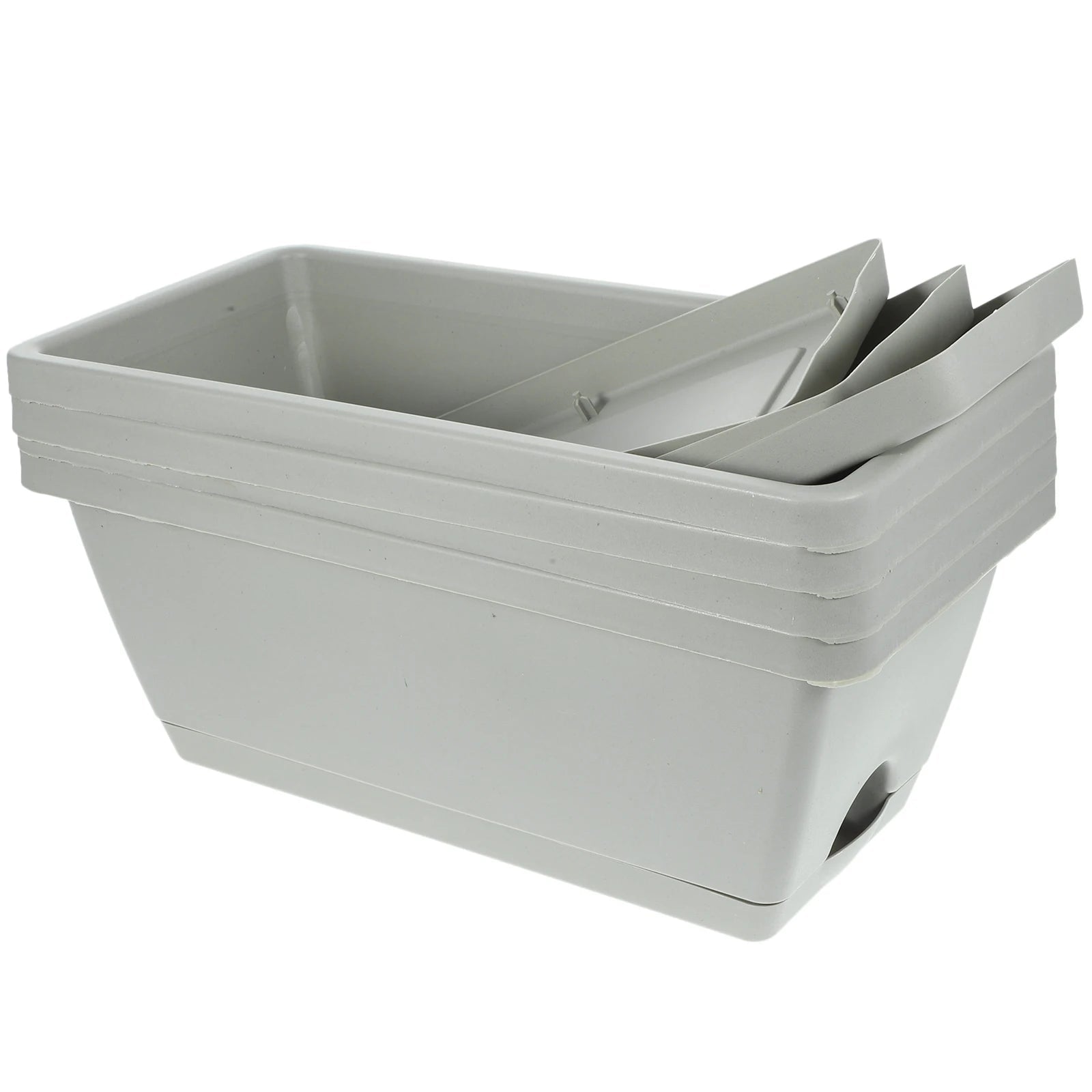 Rectangular Plastic Flower Pots Set